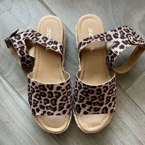 Cheetah Print Platform Sandals